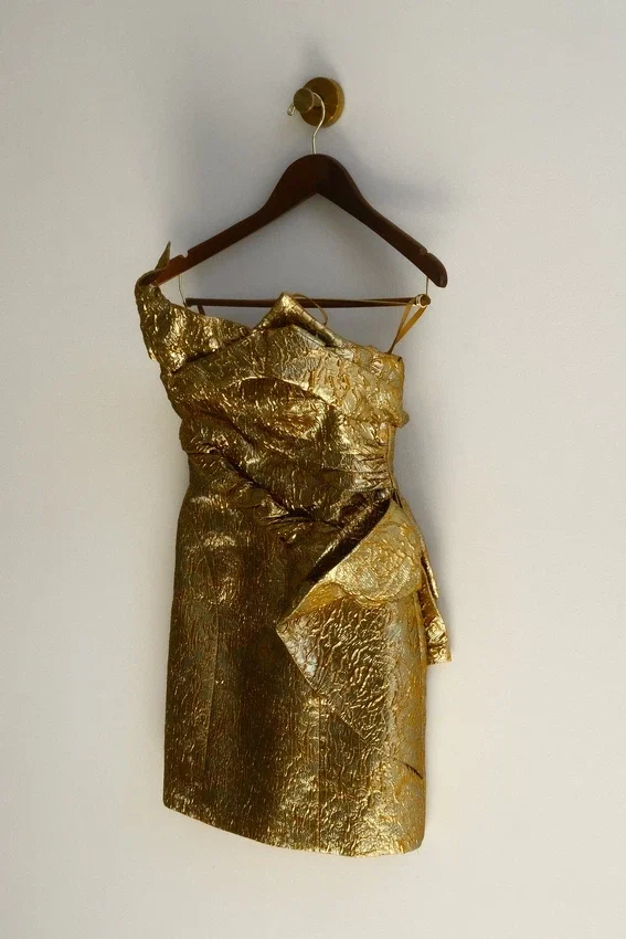 Sadie Structured Mini Dress – Gold Sadie Structured Mini Dress – Gold