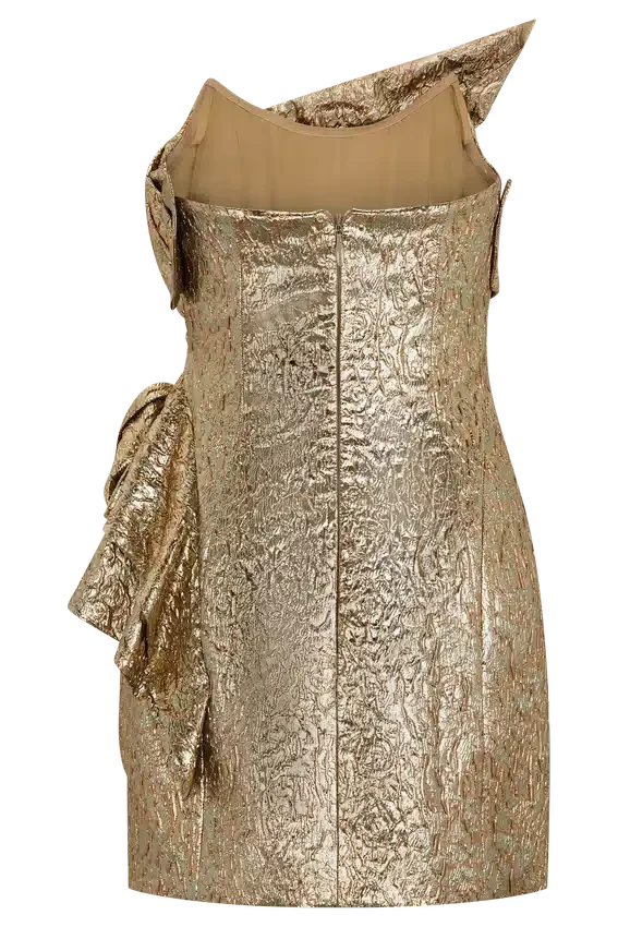 Sadie Structured Mini Dress – Gold Sadie Structured Mini Dress – Gold