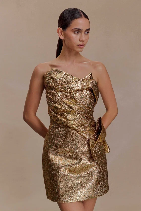 Sadie Structured Mini Dress – Gold Sadie Structured Mini Dress – Gold
