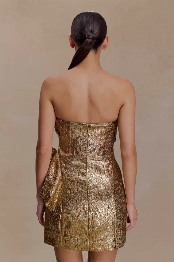 Sadie Structured Mini Dress – Gold Sadie Structured Mini Dress – Gold