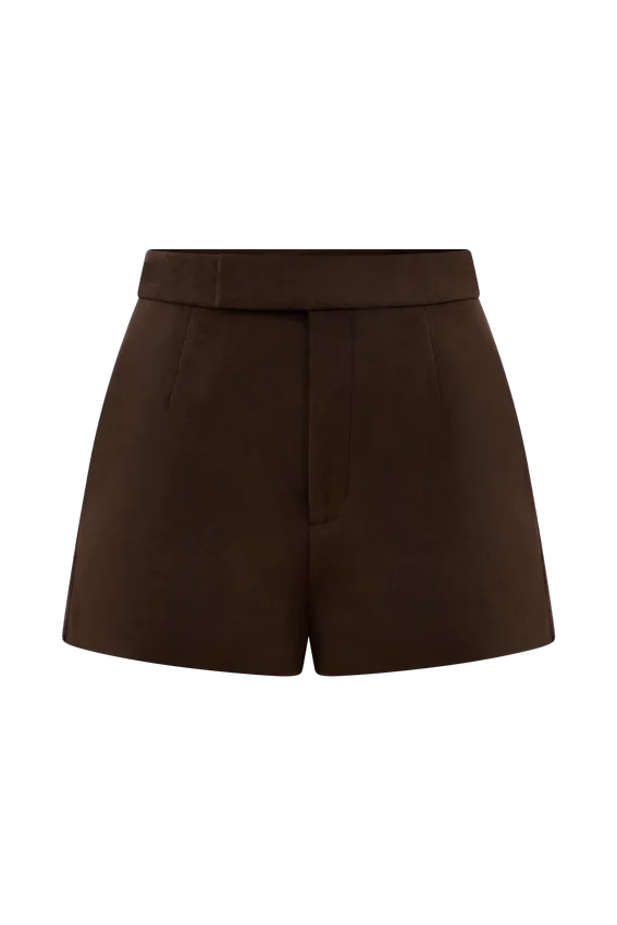 Sally Faux Suede Short – Milk Chocolate Sally Faux Suede Short – Milk Chocolate