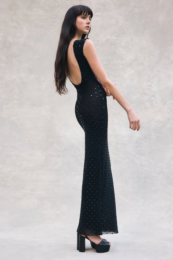 Samara Sleeveless Diamante Maxi Dress – Black Samara Sleeveless Diamante Maxi Dress – Black