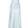 Sarah Strapless Maxi Dress With Waist Tie – Ice Blue