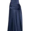 Sarah Strapless Maxi Dress With Waist Tie – Navy
