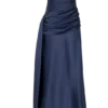 Sarah Strapless Maxi Dress With Waist Tie – Navy