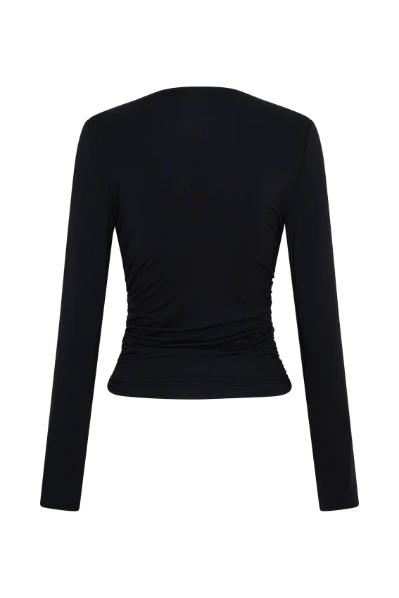Sari Long Sleeve Modal Top – Black Sari Long Sleeve Modal Top – Black