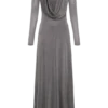 Scarlet Lurex Cowl Maxi Dress – Silver