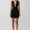Scarlet Slinky Cowl Mini Dress – Black