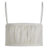 Scottie Shirred Linen Bandeau – Oat Marle