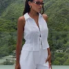 Scout Linen Belted Shorts – White