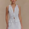 Scout Linen Belted Shorts – White