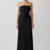 Serena Strapless Taffeta Maxi Dress – Black Serena Strapless Taffeta Maxi Dress – Black