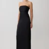 Serena Strapless Taffeta Maxi Dress – Black Serena Strapless Taffeta Maxi Dress – Black