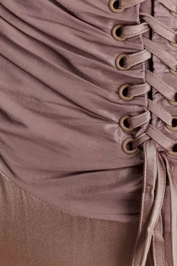 Serena Strapless Taffeta Maxi Dress – Bronze Taupe Serena Strapless Taffeta Maxi Dress – Bronze Taupe