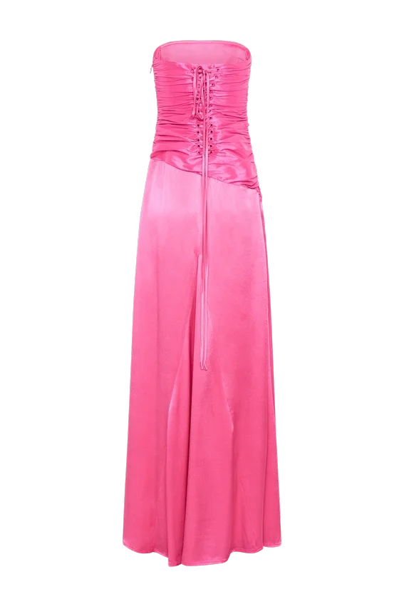 Serena Strapless Taffeta Maxi Dress – Crimson Pink Serena Strapless Taffeta Maxi Dress – Crimson Pink