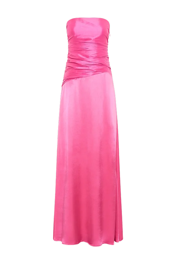 Serena Strapless Taffeta Maxi Dress – Crimson Pink Serena Strapless Taffeta Maxi Dress – Crimson Pink