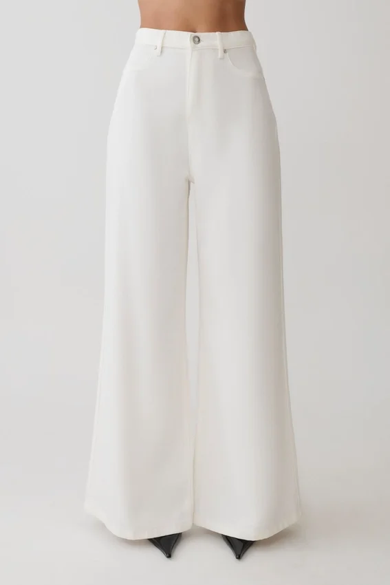 Shae Wide Leg Denim Jeans – White Shae Wide Leg Denim Jeans – White