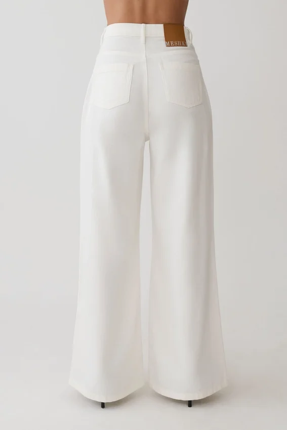 Shae Wide Leg Denim Jeans – White Shae Wide Leg Denim Jeans – White