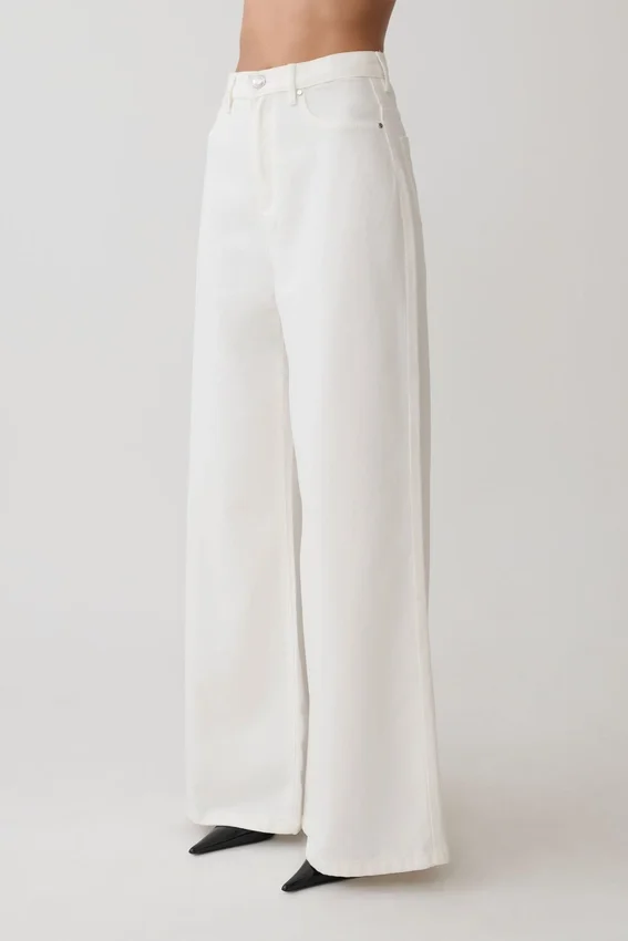 Shae Wide Leg Denim Jeans – White Shae Wide Leg Denim Jeans – White