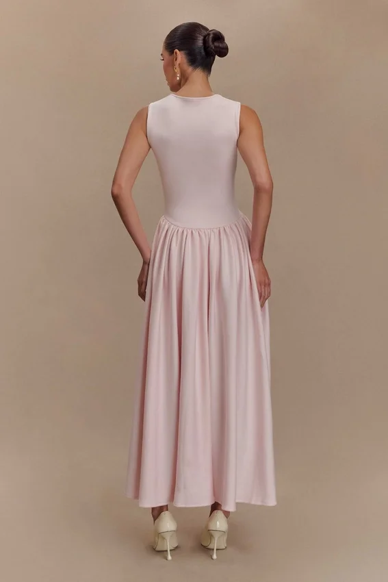 Sharon Scuba Jersey Midi Dress – Ballet Pink Sharon Scuba Jersey Midi Dress – Ballet Pink