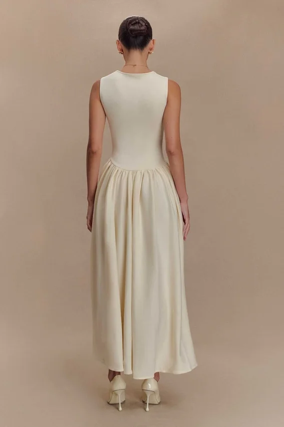 Sharon Scuba Jersey Midi Dress – Ivory Sharon Scuba Jersey Midi Dress – Ivory