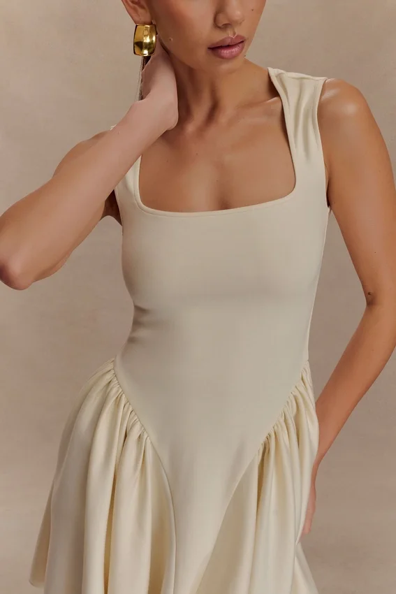 Sharon Scuba Jersey Mini Dress – Ivory Sharon Scuba Jersey Mini Dress – Ivory