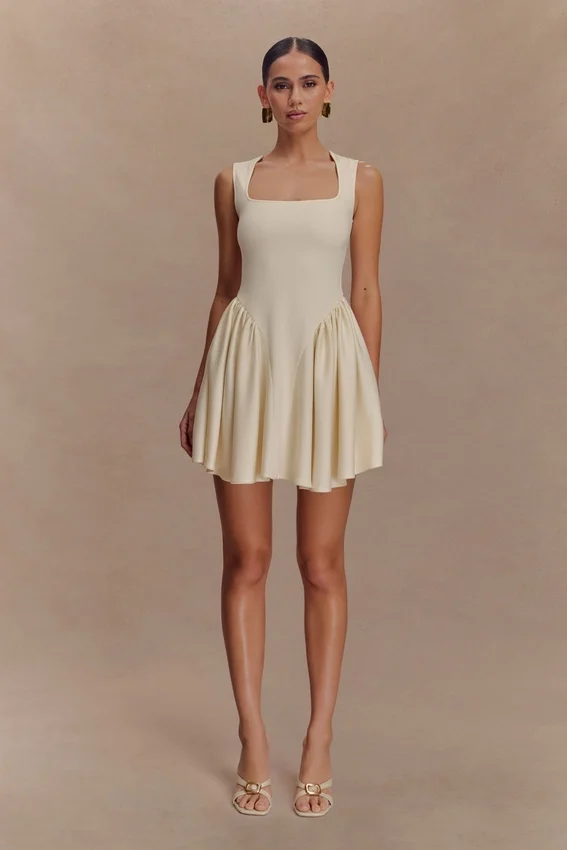Sharon Scuba Jersey Mini Dress – Ivory Sharon Scuba Jersey Mini Dress – Ivory