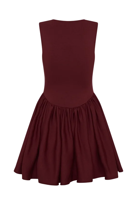 Sharon Scuba Jersey Mini Dress – Wine Sharon Scuba Jersey Mini Dress – Wine