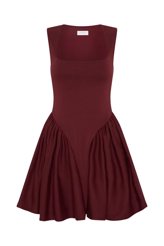 Sharon Scuba Jersey Mini Dress – Wine Sharon Scuba Jersey Mini Dress – Wine