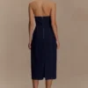 Shauna Denim Halter Midi Dress – Indigo Blue