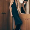 Shauna Denim Halter Midi Dress – Indigo Blue
