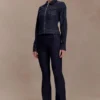Cierra Cinched Jacket Top – Washed Indigo Blue