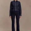 Cierra Cinched Jacket Top – Washed Indigo Blue