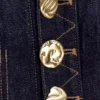 Shona Denim Vest With Decorative Buttons – Washed Indigo Blue Shona Denim Vest With Decorative Buttons – Washed Indigo Blue