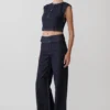 Sienna Flare Mid Rise Denim Jeans – Indigo Pinstripe