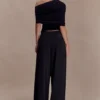 Sierra Asymmetrical Cashmere Blend Knit Top – Black Sierra Asymmetrical Cashmere Blend Knit Top – Black