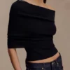 Sierra Asymmetrical Cashmere Blend Knit Top – Black Sierra Asymmetrical Cashmere Blend Knit Top – Black