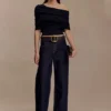 Sierra Asymmetrical Cashmere Blend Knit Top – Black Sierra Asymmetrical Cashmere Blend Knit Top – Black