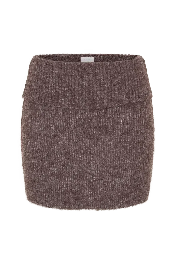 Skylaine Knit Mini Skirt – Brown Marle Skylaine Knit Mini Skirt – Brown Marle