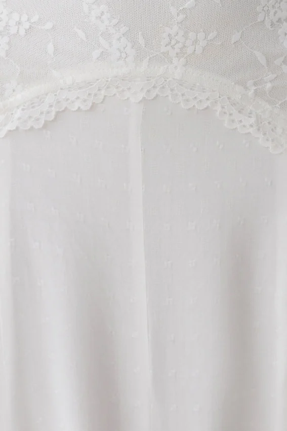 Skylar Lace Panelled Midi Skirt – White Skylar Lace Panelled Midi Skirt – White