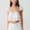Skylar Lace Sleeveless Crop Top – White Skylar Lace Sleeveless Crop Top – White