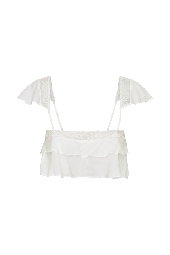 Skylar Lace Sleeveless Crop Top – White Skylar Lace Sleeveless Crop Top – White
