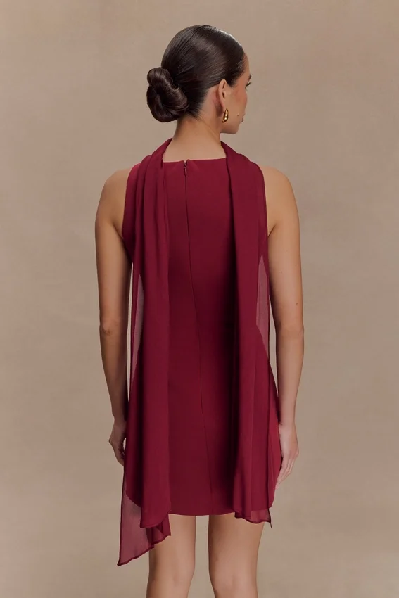 Skyler Suiting Embroidered Mini Dress – Wine Skyler Suiting Embroidered Mini Dress – Wine