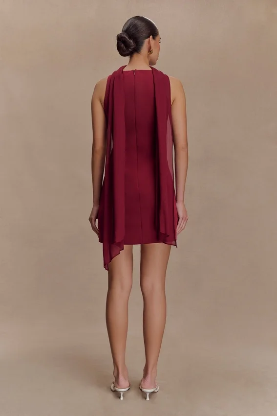 Skyler Suiting Embroidered Mini Dress – Wine Skyler Suiting Embroidered Mini Dress – Wine