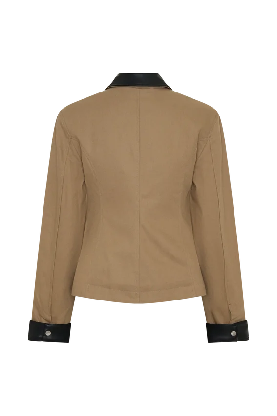 Solange Zip Up Collared Jacket – Natural Solange Zip Up Collared Jacket – Natural