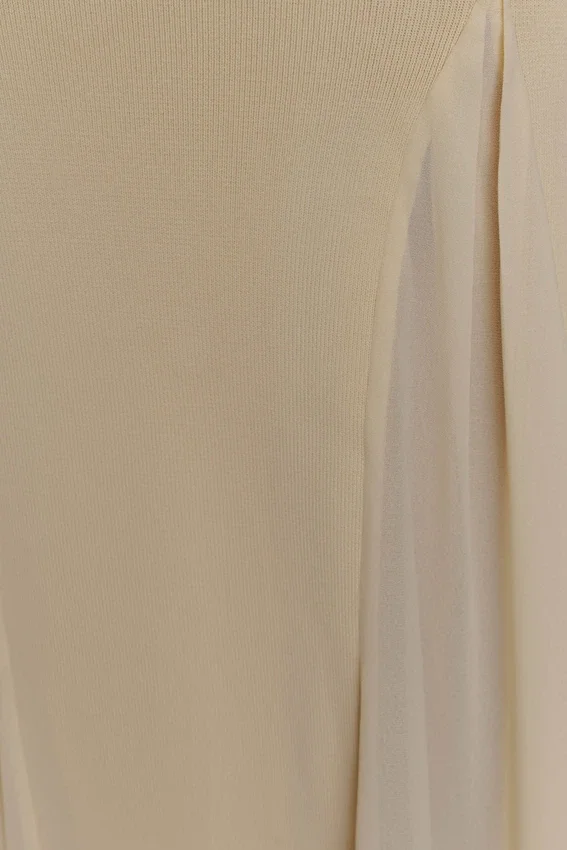 Soleil Knit And Mesh Halter Maxi Dress – Cream Soleil Knit And Mesh Halter Maxi Dress – Cream