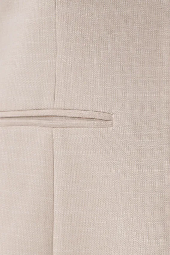 Solenne Collarless Suiting Blazer – Natural Marle Solenne Collarless Suiting Blazer – Natural Marle