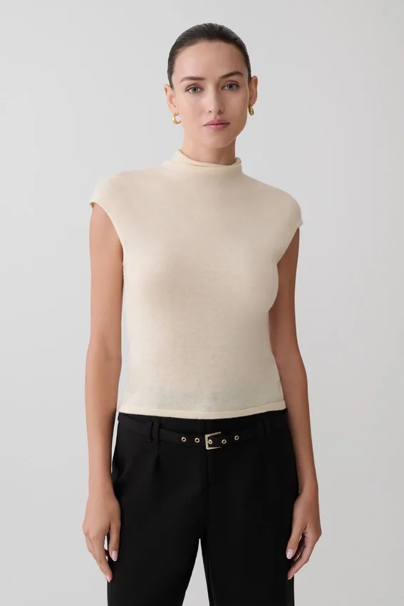 Sonny Short Sleeve Knit Top – Cream Sonny Short Sleeve Knit Top – Cream