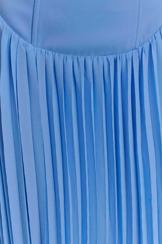 Stacie Pleated Halter Maxi Dress – Bright Blue Stacie Pleated Halter Maxi Dress – Bright Blue