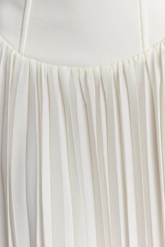Stacie Pleated Halter Maxi Dress – Ivory Stacie Pleated Halter Maxi Dress – Ivory
